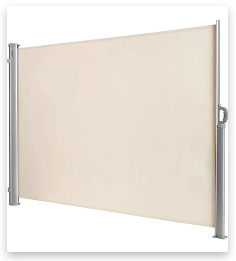 VINGLI Beige Patio Retractable Side Screen Awning