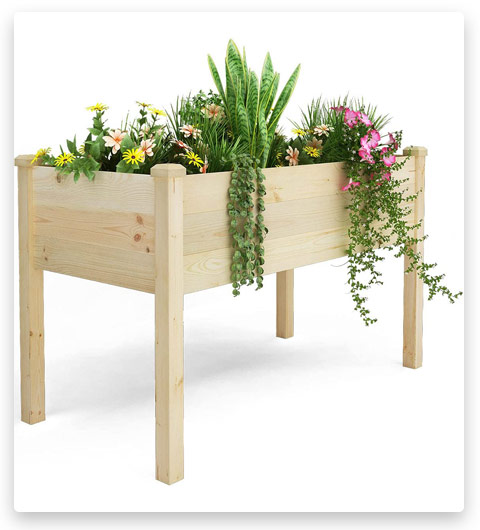 TEMEKE Raised Garden Bed Elevated Wood Planter Box