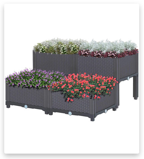 Outsunny Plastic Garden Bed Planter Box